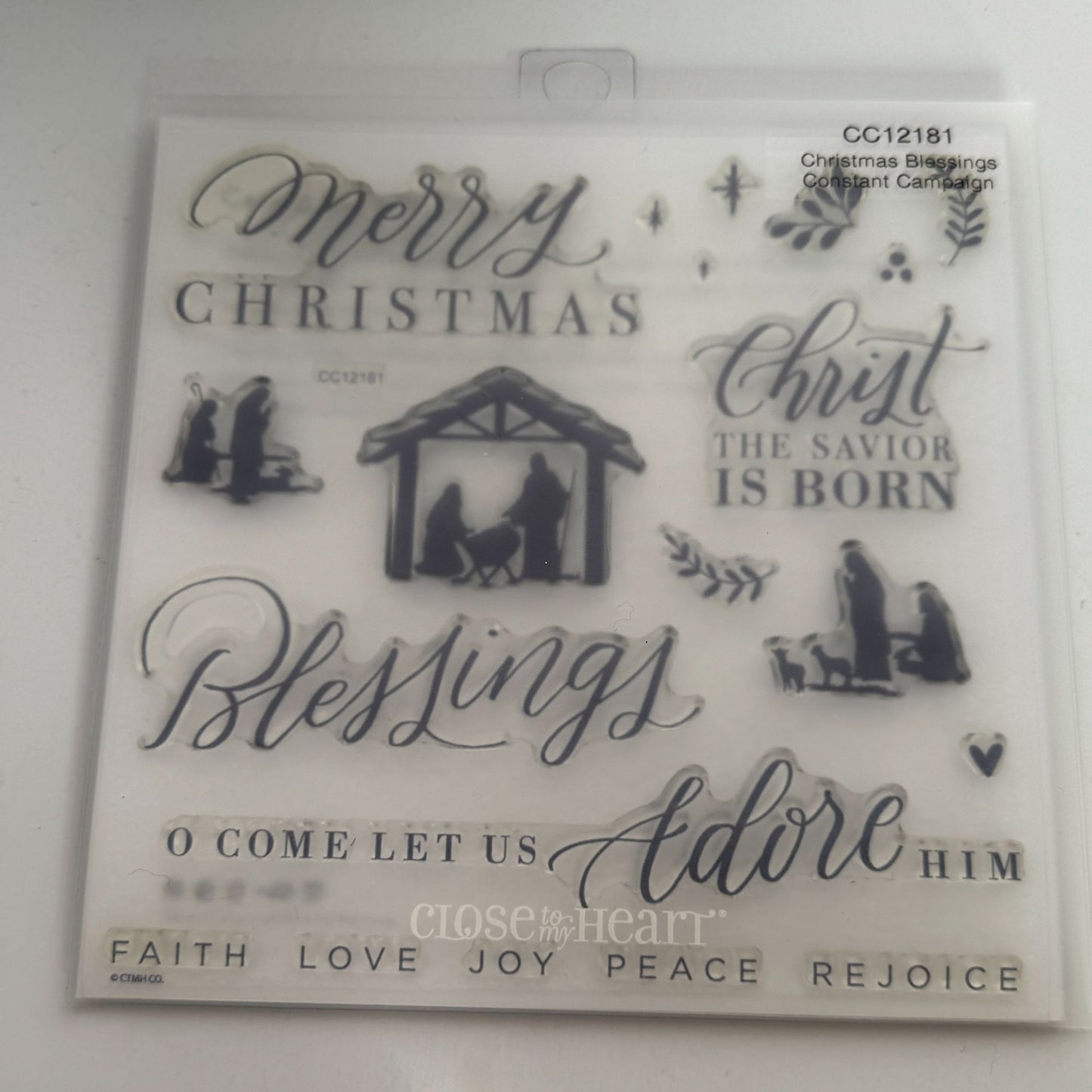 CTMH Acrylic Stamp Set Christmas Blessings Nativity Adore Him Religious CC12181