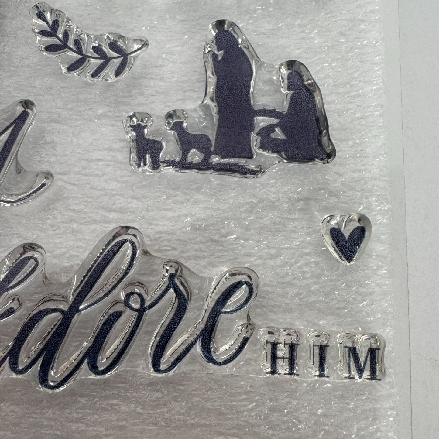 CTMH Acrylic Stamp Set Christmas Blessings Nativity Adore Him Religious CC12181