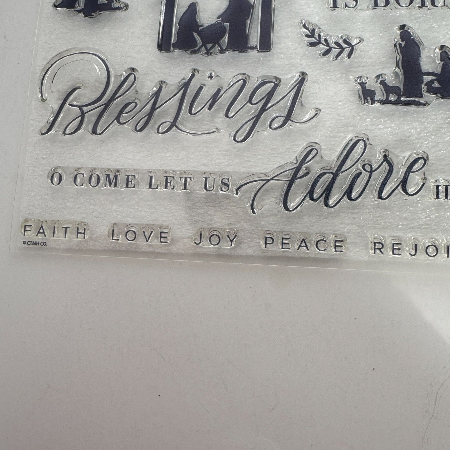 CTMH Acrylic Stamp Set Christmas Blessings Nativity Adore Him Religious CC12181