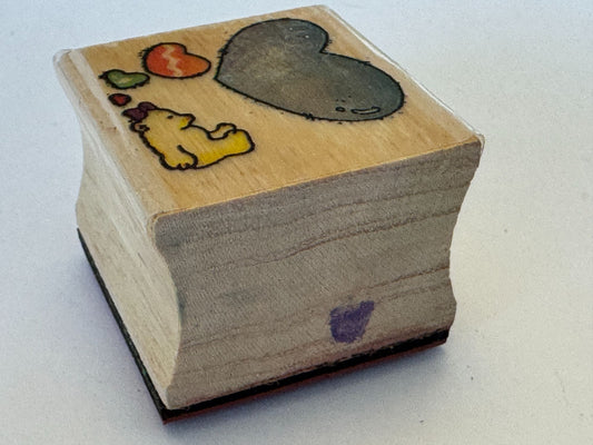 Teddy Bear Rubber Stamp Daydream Balloon Heart Cloud Thinking Card Making Craft