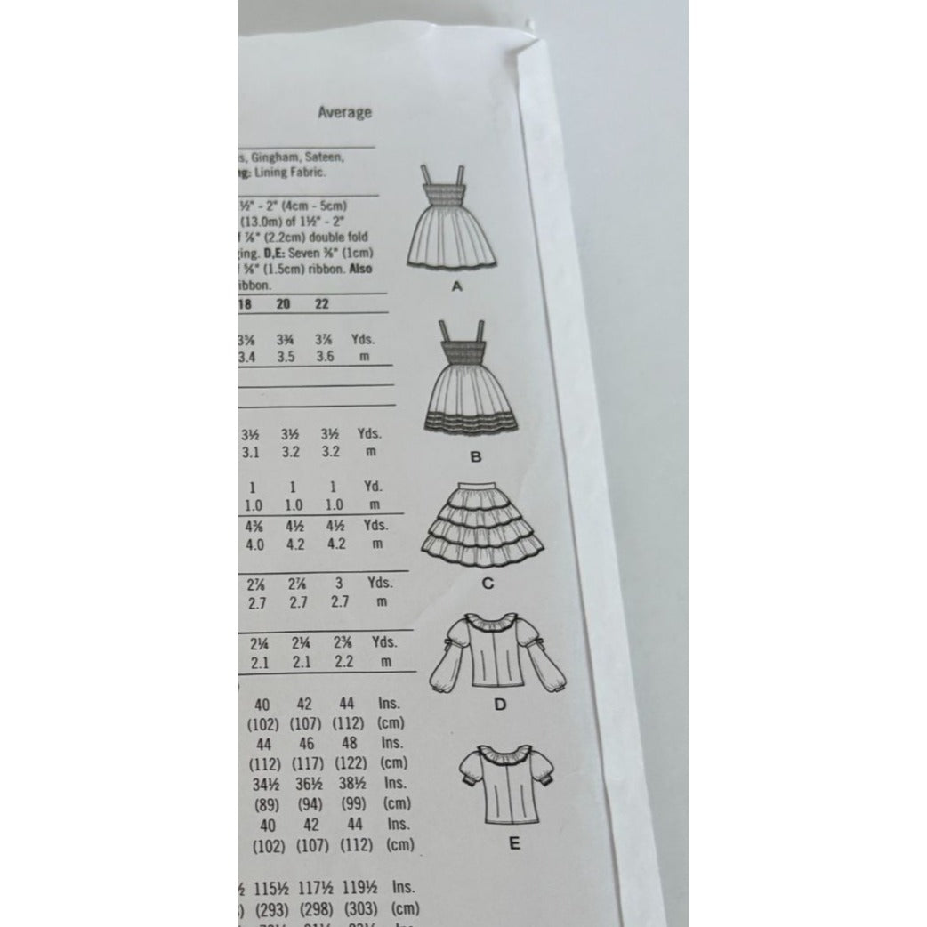 Simplicity Sewing Pattern S9735 Costume Ruffled Jumper Kawaii Dress 14-22 Uncut