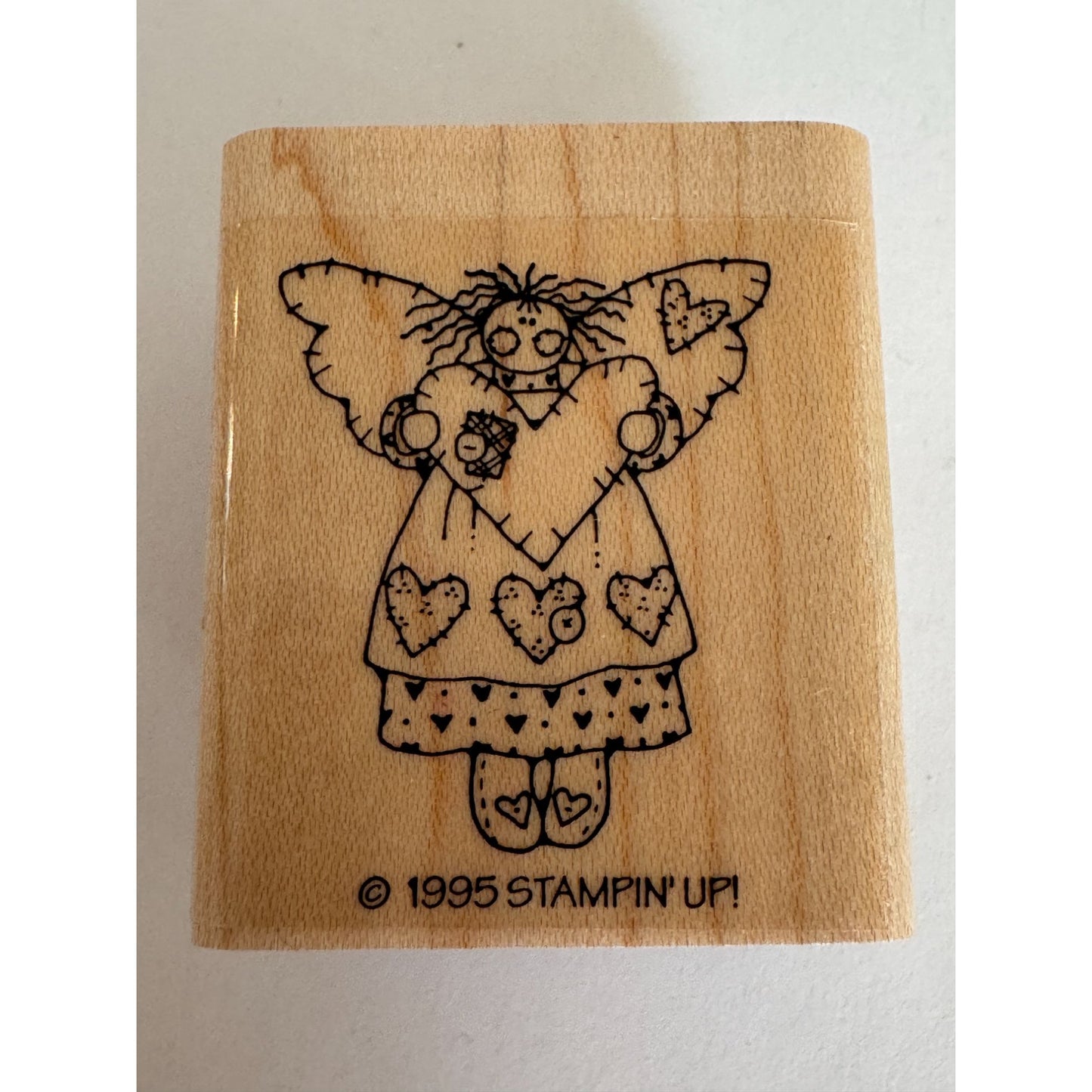 Stampin Up Rubber Stamp Angel Heart Country Folk Art Valentines Day Card Making