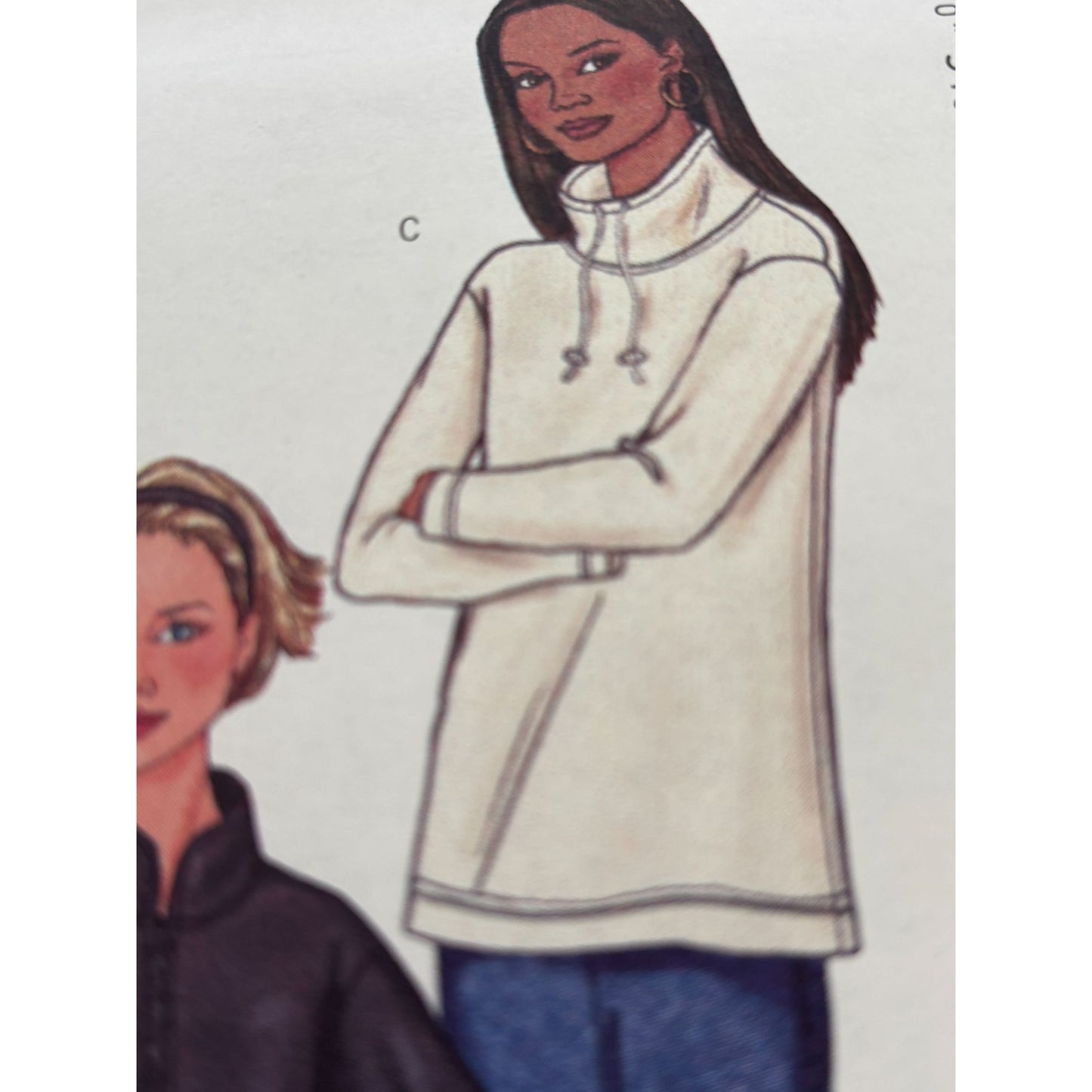 Butterick Sewing Pattern 3255 Misses Tops Loose Fit Hoodie Cowl Neck 14-18 Uncut