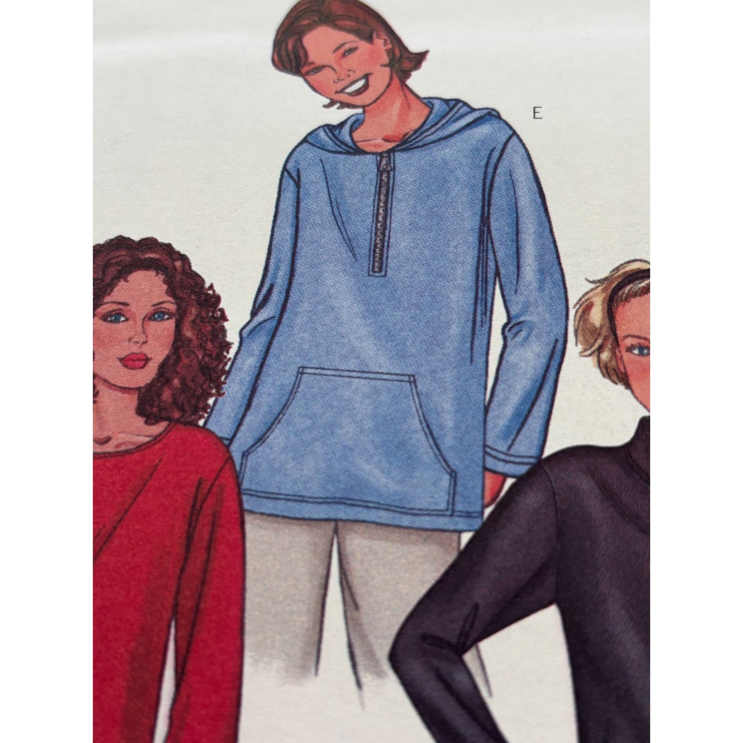 Butterick Sewing Pattern 3255 Misses Tops Loose Fit Hoodie Cowl Neck 14-18 Uncut