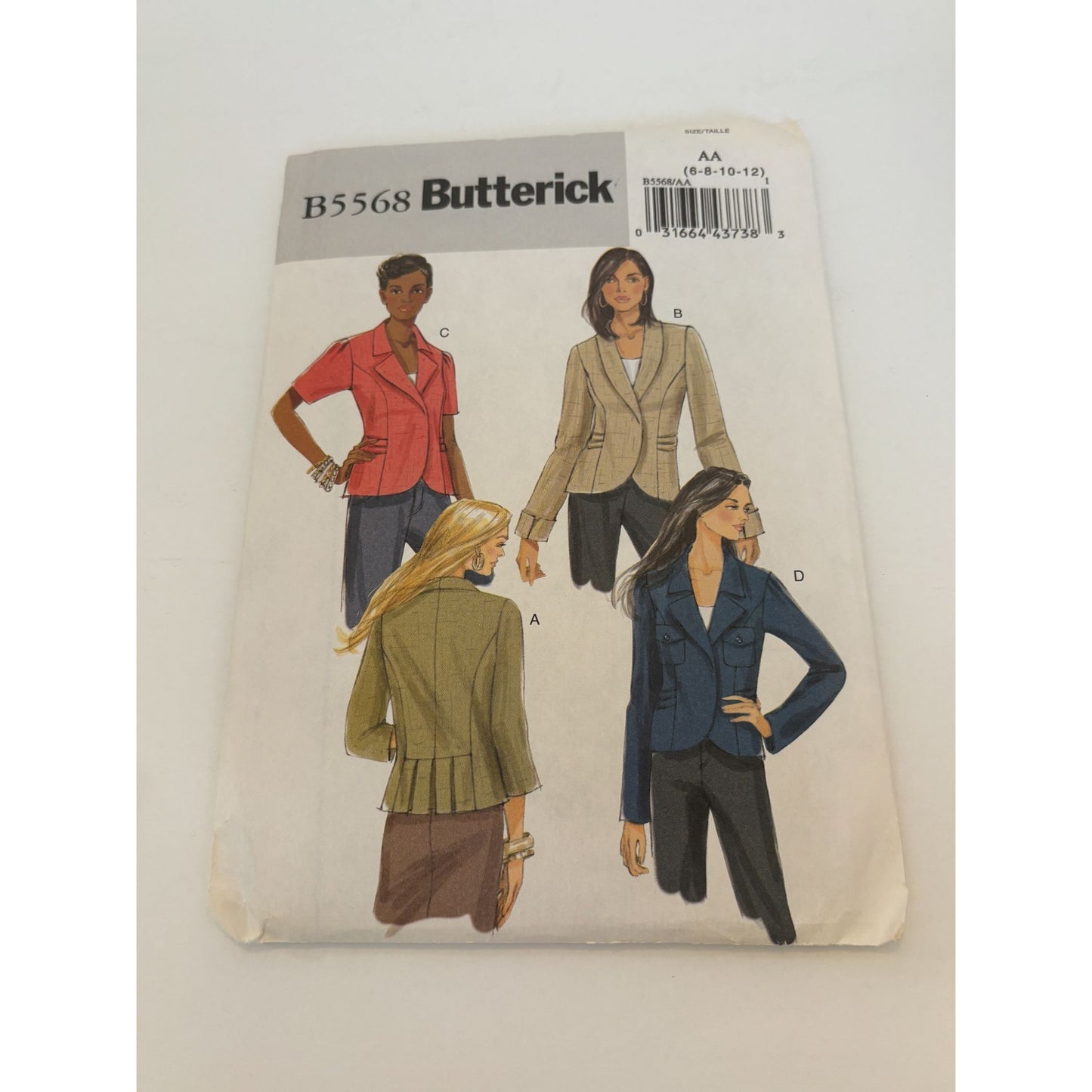 Butterick Sewing Pattern B5568 Misses Fitted Jackets Work Career Size 6-12 Uncut