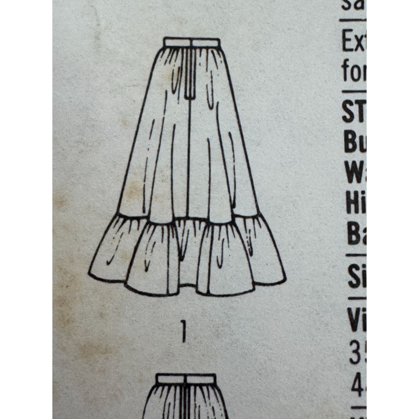Simplicity Sewing Pattern 8816 Blouse Shirt Long Length Skirt Vintage 1970s 12