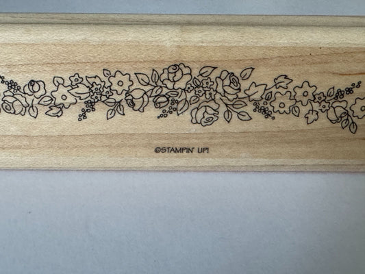 Stampin Up Rubber Stamp Floral Border Elegant Flowers Mothers Day Card Making
