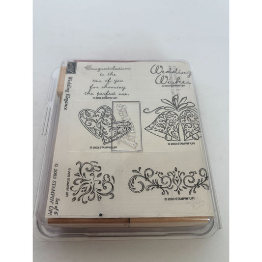 Stampin Up Wood Rubber Stamp Set Wedding Elegance Card Making Bells Engagement