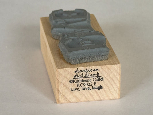 American Art Stamp Rubber Stamp Live Laugh Love Card Making Words Sentiment