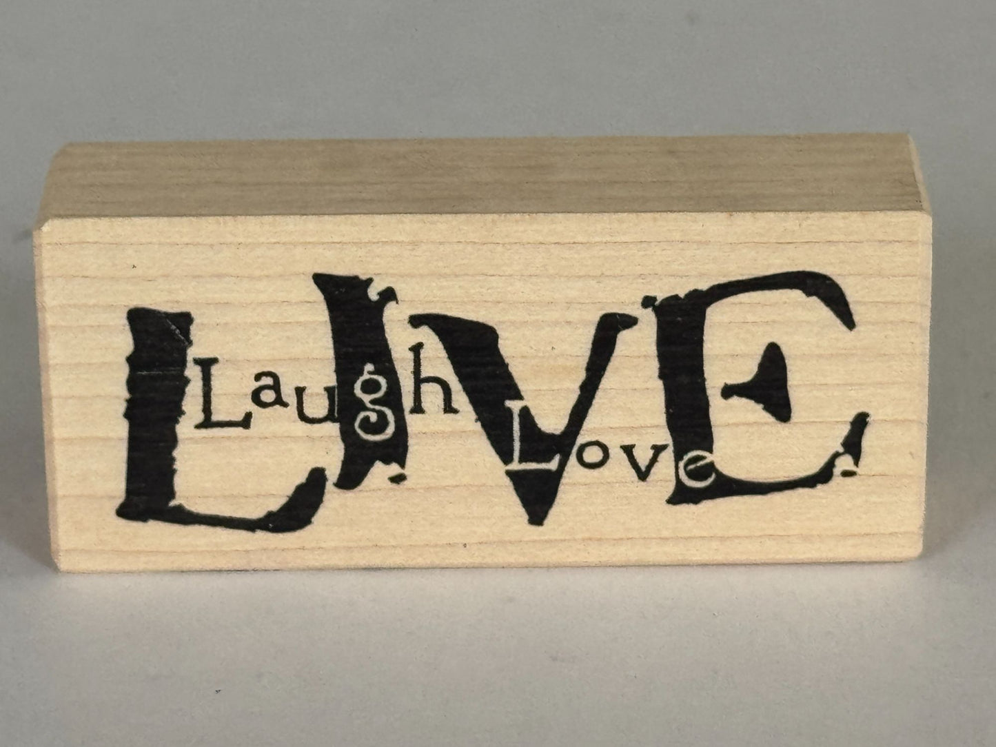 American Art Stamp Rubber Stamp Live Laugh Love Card Making Words Sentiment