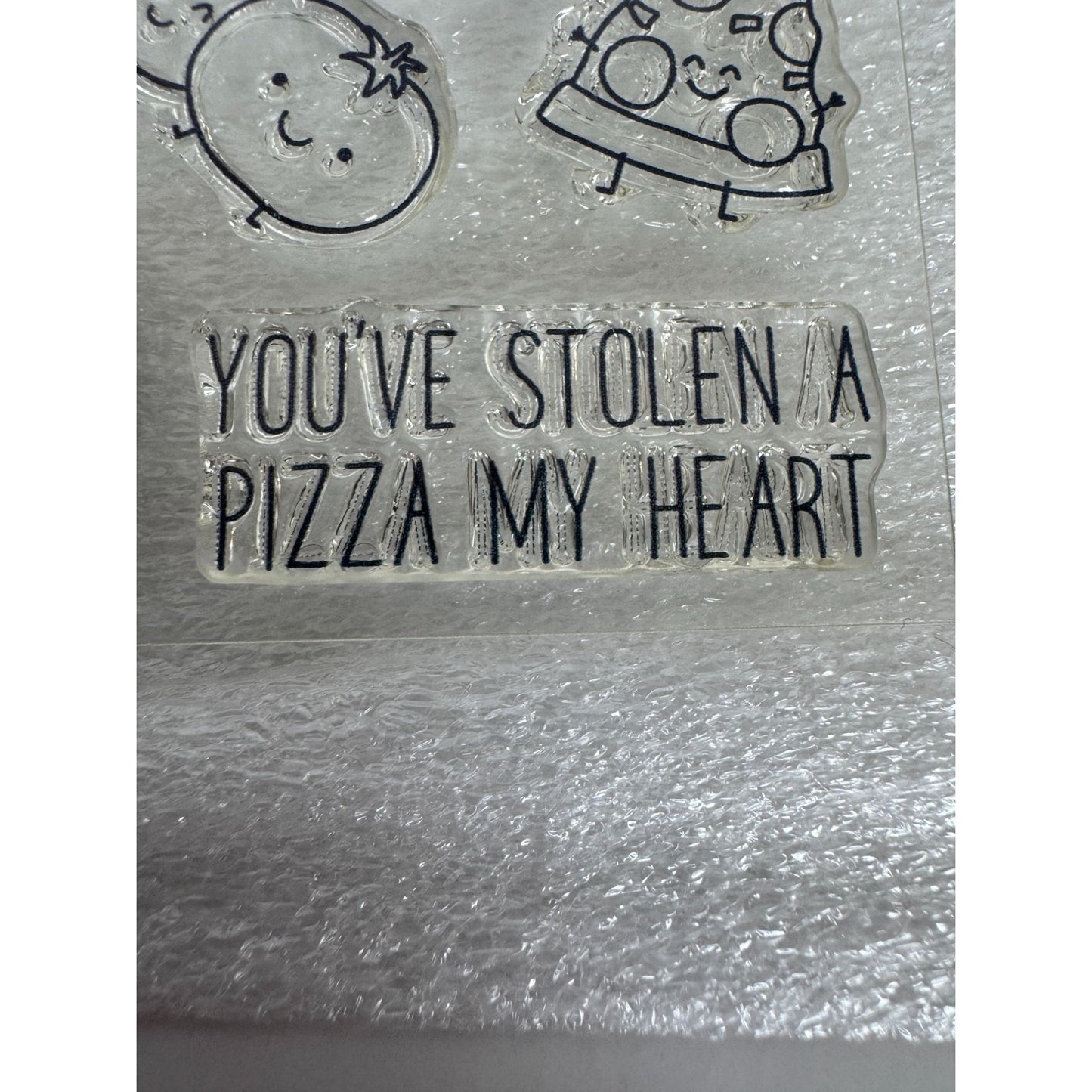 CTMH My Acrylix Acrylic Stamp Set We Belong Together Pizza Pun Vitamin Me Bees
