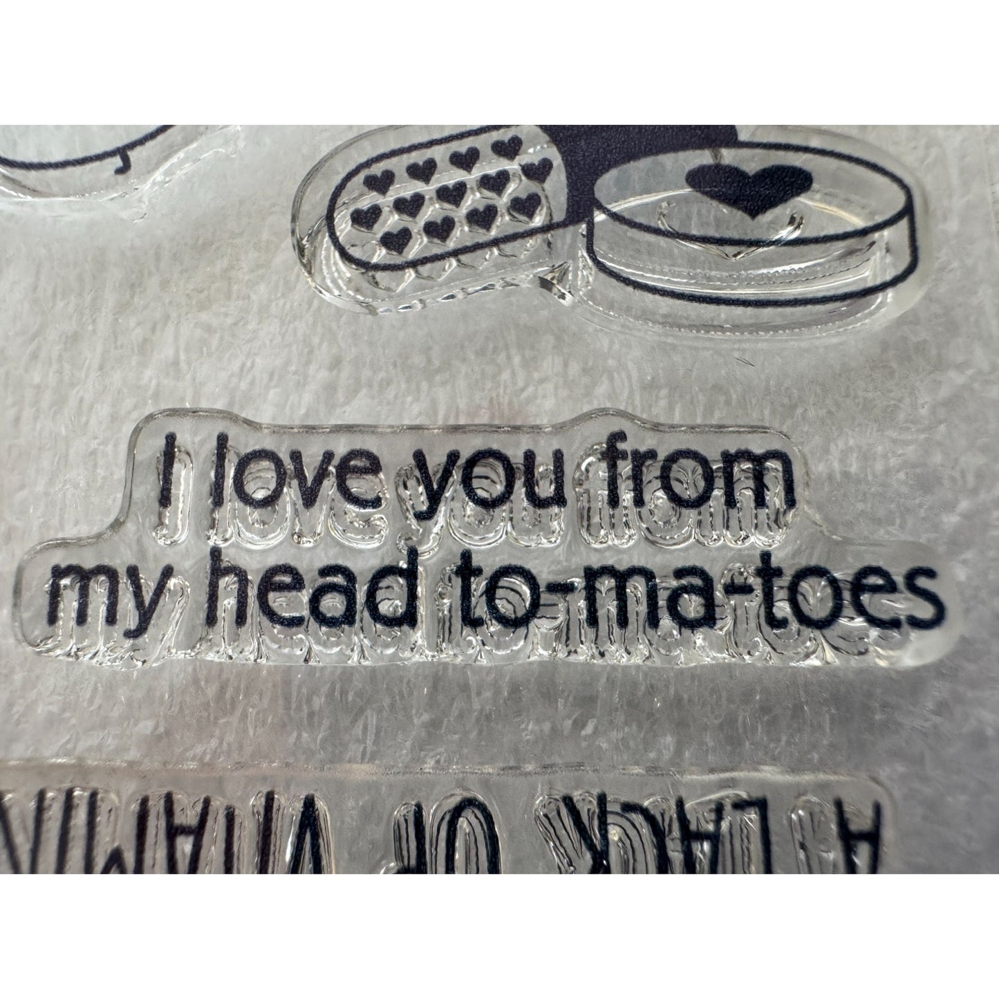 CTMH My Acrylix Acrylic Stamp Set We Belong Together Pizza Pun Vitamin Me Bees