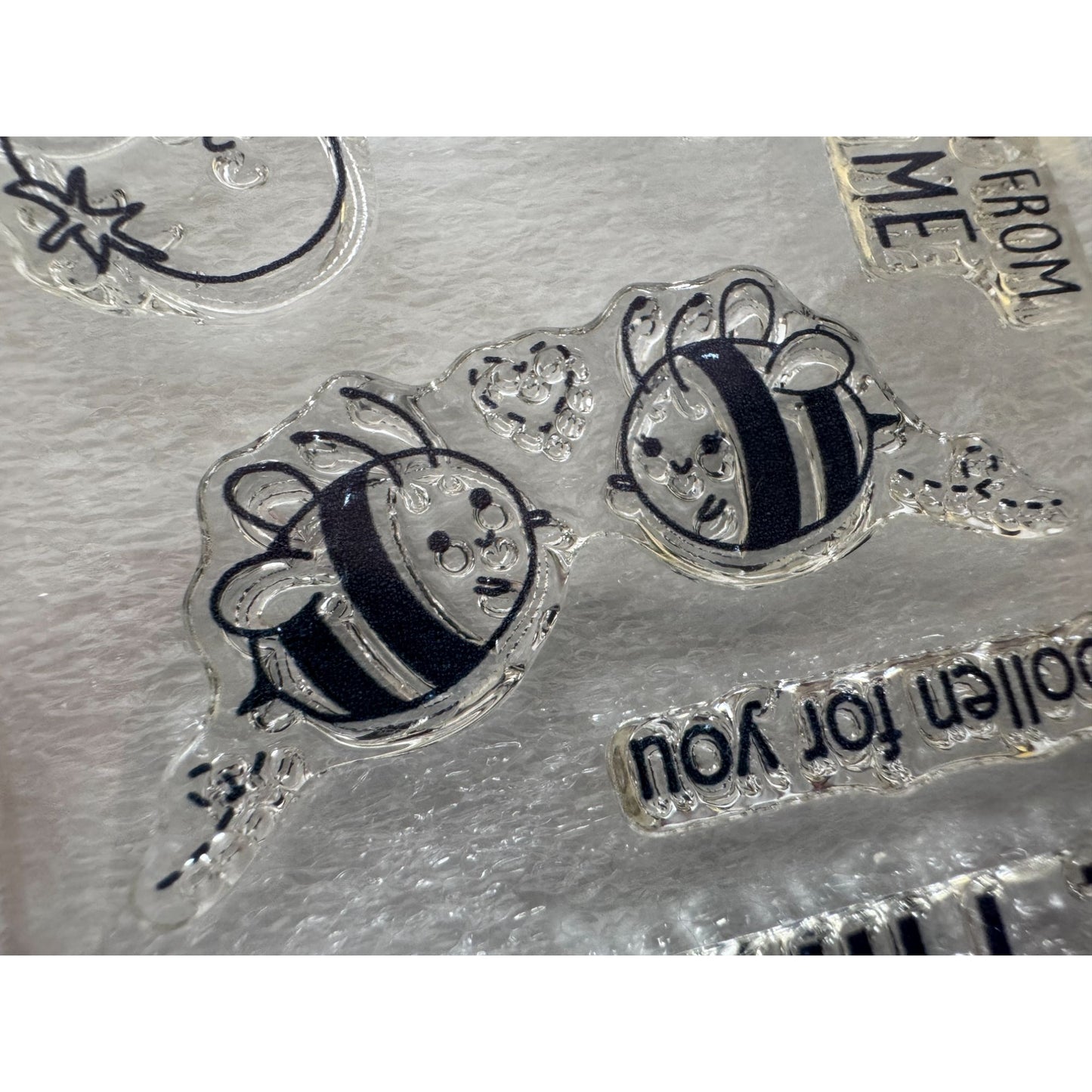 CTMH My Acrylix Acrylic Stamp Set We Belong Together Pizza Pun Vitamin Me Bees