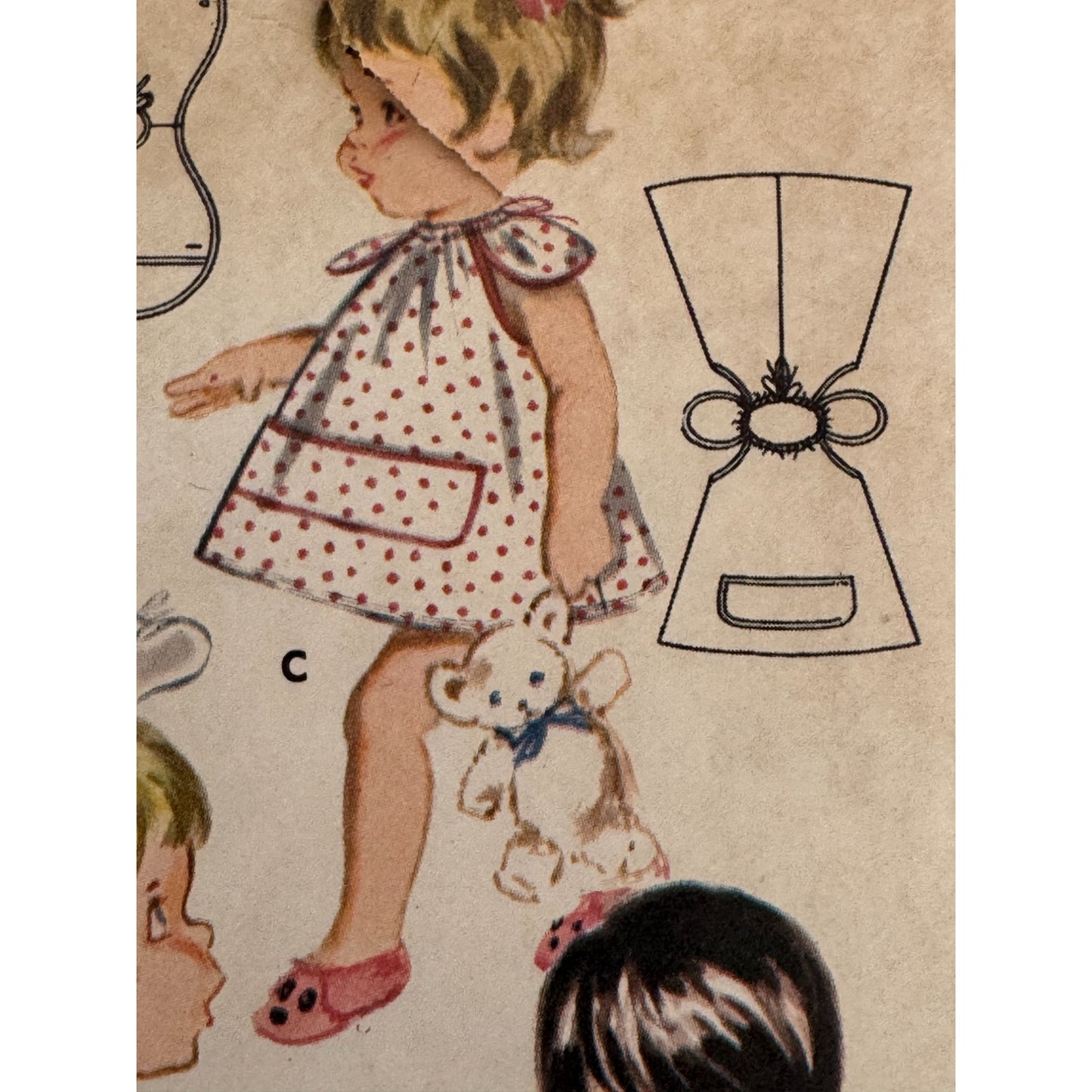 Butterick Sewing Pattern 2484 Infant Baby Smocks Bibs Vintage 1950s 6M-24M Uncut