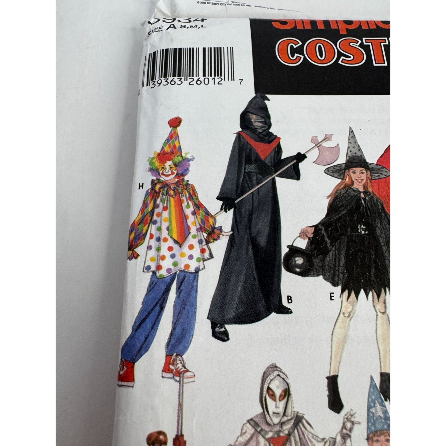 Simplicity Sewing Pattern 5934 Halloween Costumes Kids Clown Pirate Witch Fairy