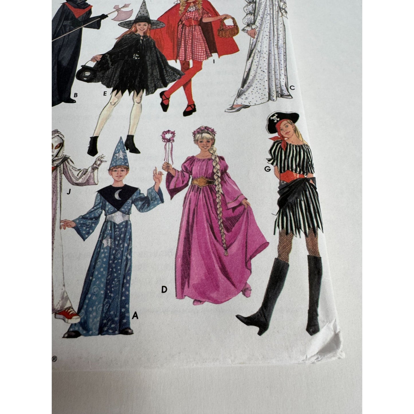 Simplicity Sewing Pattern 5934 Halloween Costumes Kids Clown Pirate Witch Fairy