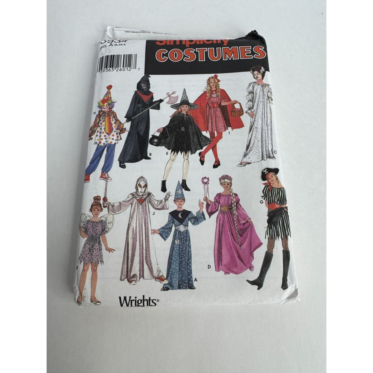 Simplicity Sewing Pattern 5934 Halloween Costumes Kids Clown Pirate Witch Fairy