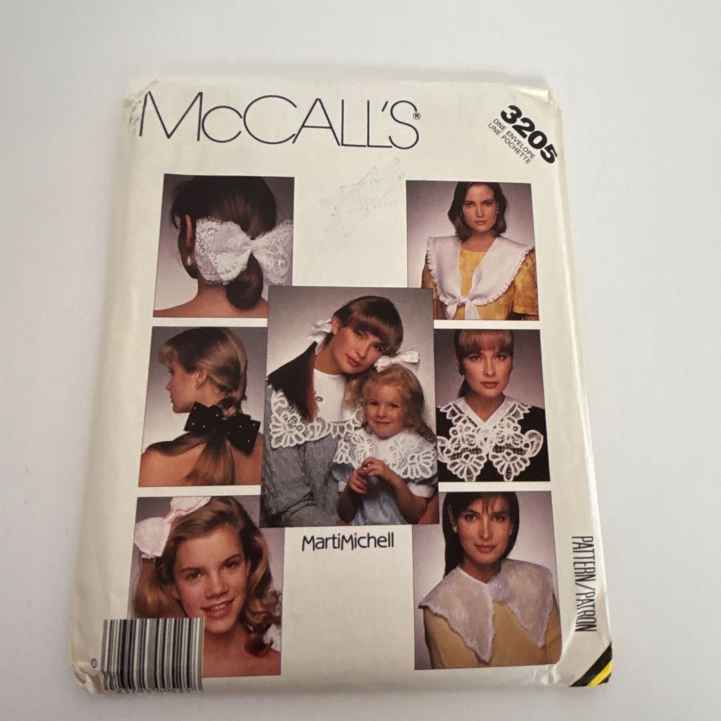 McCalls Sewing Pattern 3205 Hair Bow Collars for Ladies Children Accessory 1980s