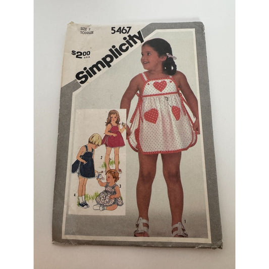Simplicity Sewing Pattern 5467 Toddler Sundresses Bloomers Summer Size 2 Uncut