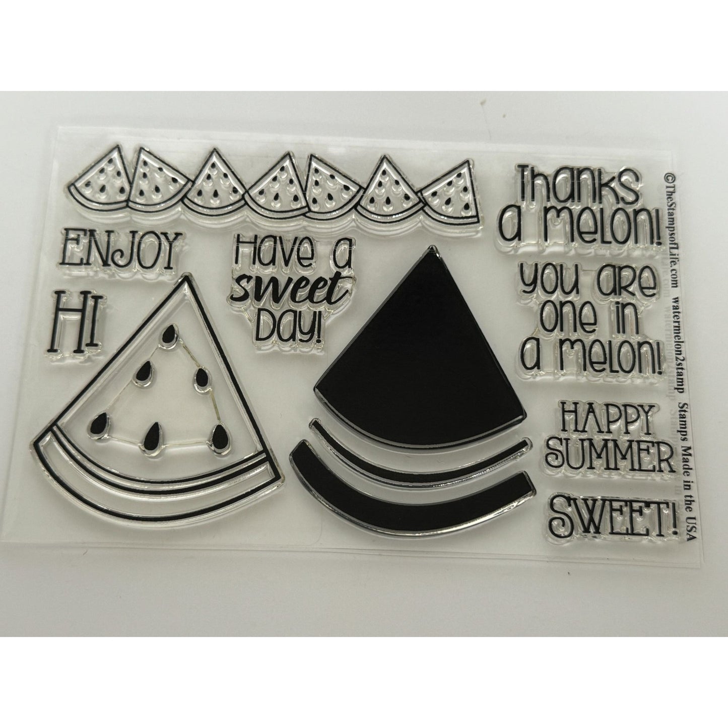 The Stamps Of Life Acrylic Watermelon2stamp and Die Set Watermelon Fruit Summer
