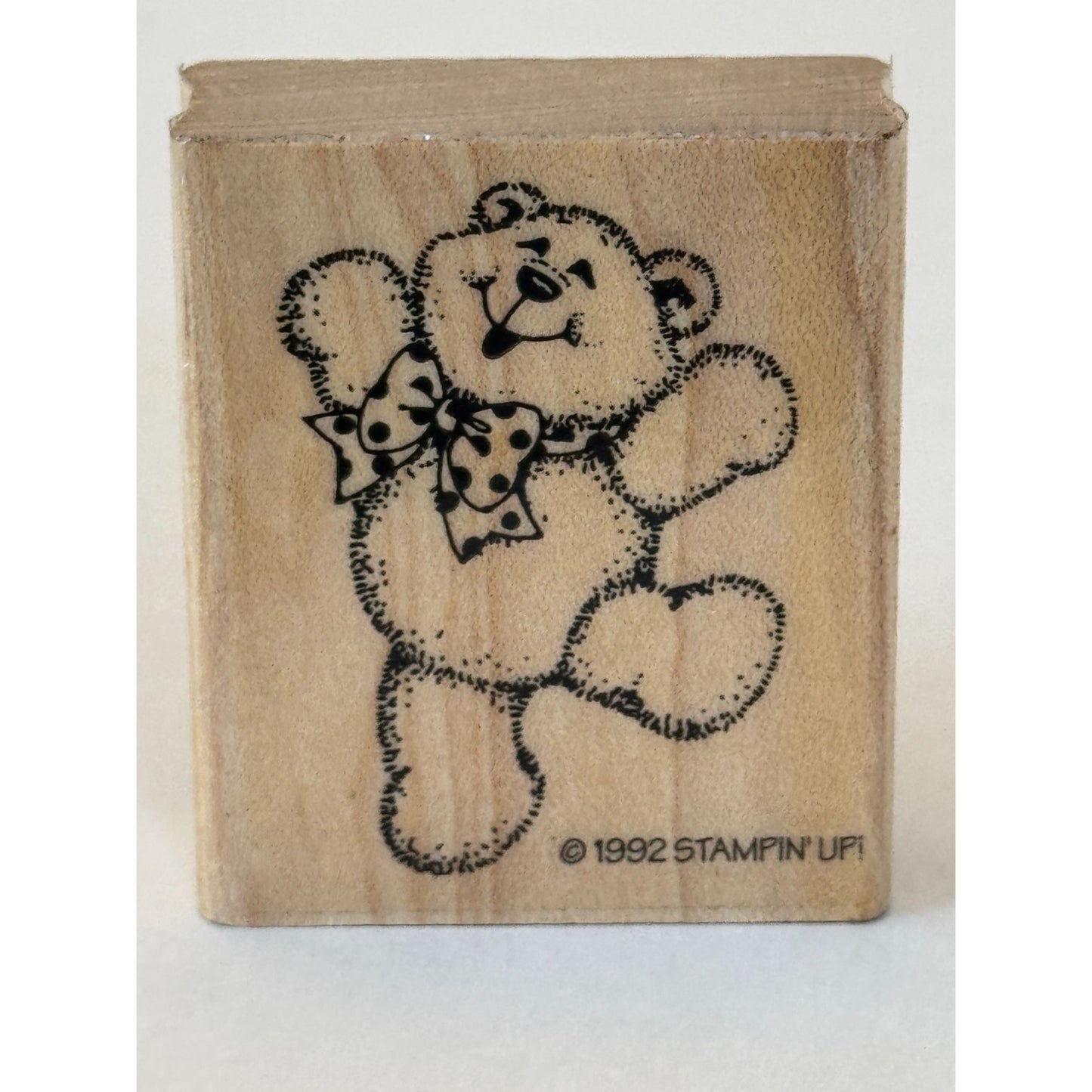 Stampin Up Rubber Stamp Teddy Bear Bow Tie Excitement Hug Friendship Card Making