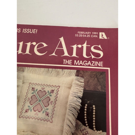 Leisure Arts The Magazine February 1991 Cross Stitch Knit Crochet Patterns Love