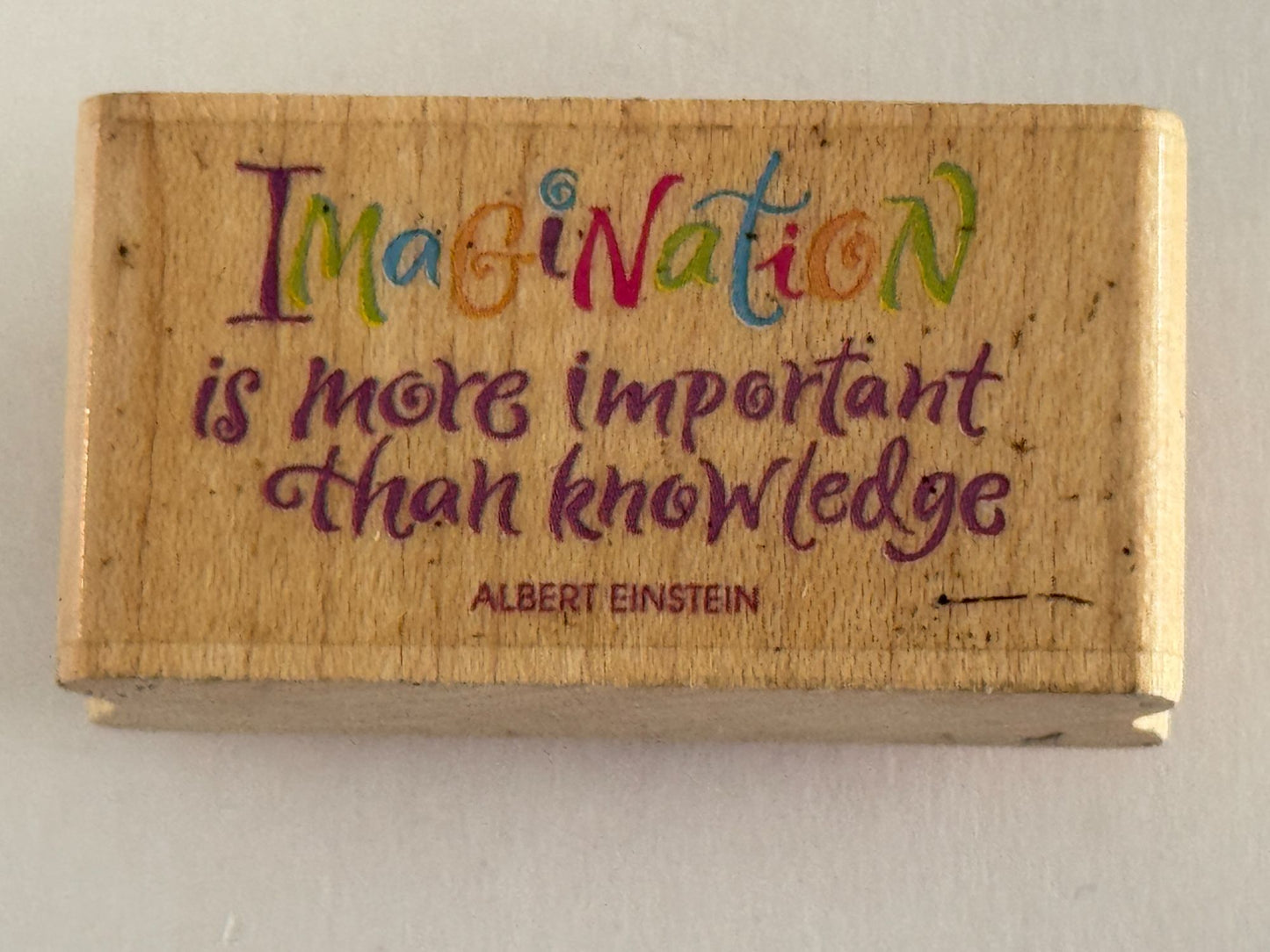 Rubber Stampede Rubber Stamp Albert Einstein Quote Imagination is More Words