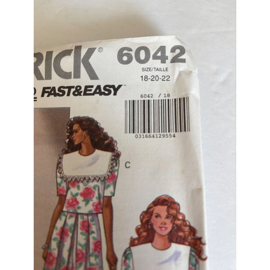 Butterick Sewing Pattern 6042 Misses Top Split Skirt Culotte Skort Easy 18 20 22