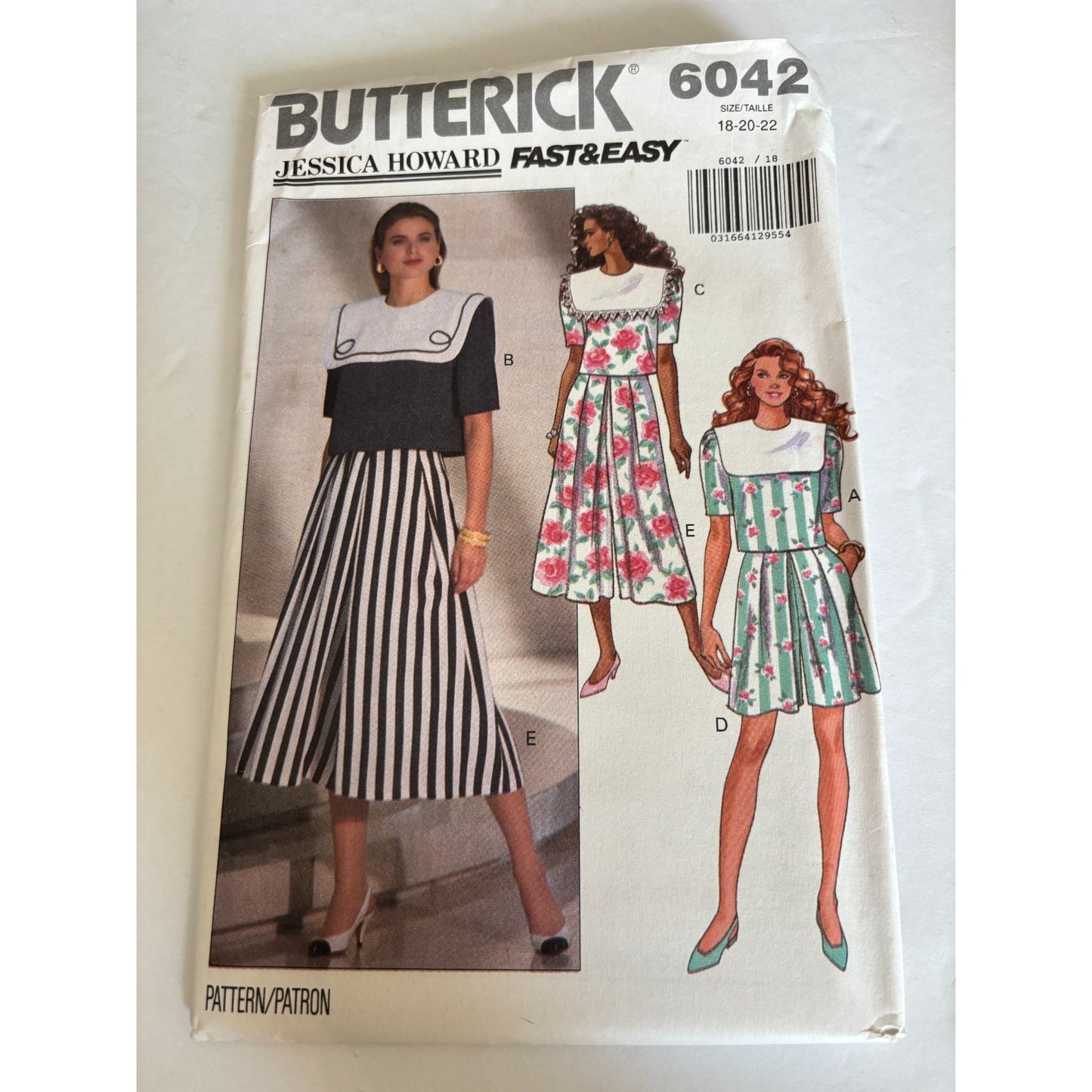 Butterick Sewing Pattern 6042 Misses Top Split Skirt Culotte Skort Easy 18 20 22