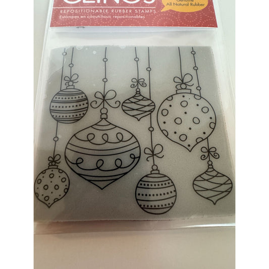 Hero Arts Clings Repositionable Rubber Stamp Hanging Christmas Ornaments Holiday