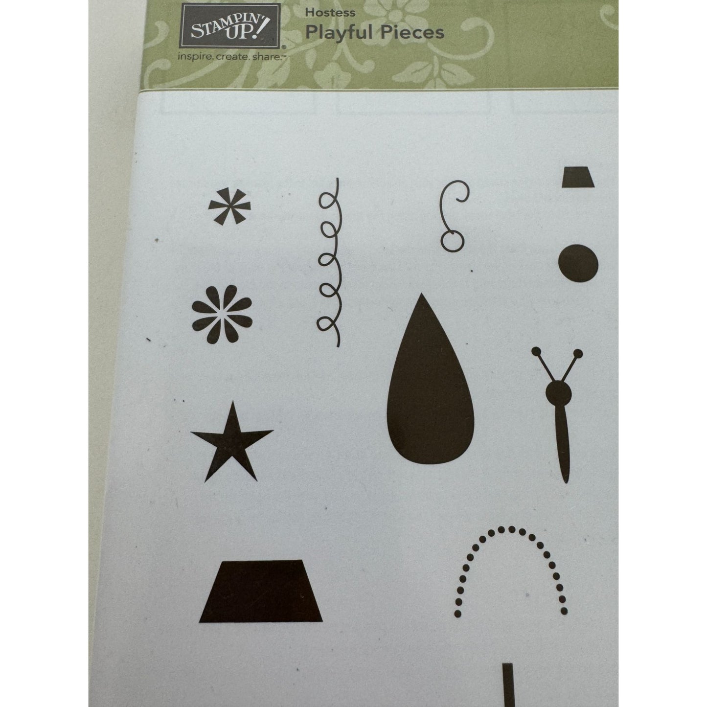 Stampin Up Playful Pieces Rubber Stamp Set Butterfly Summer Gift Present Star