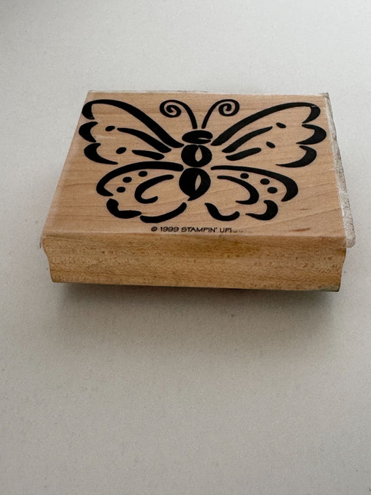 Stampin Up Rubber Stamp Butterfly Spring Garden Large Friendship Card Making