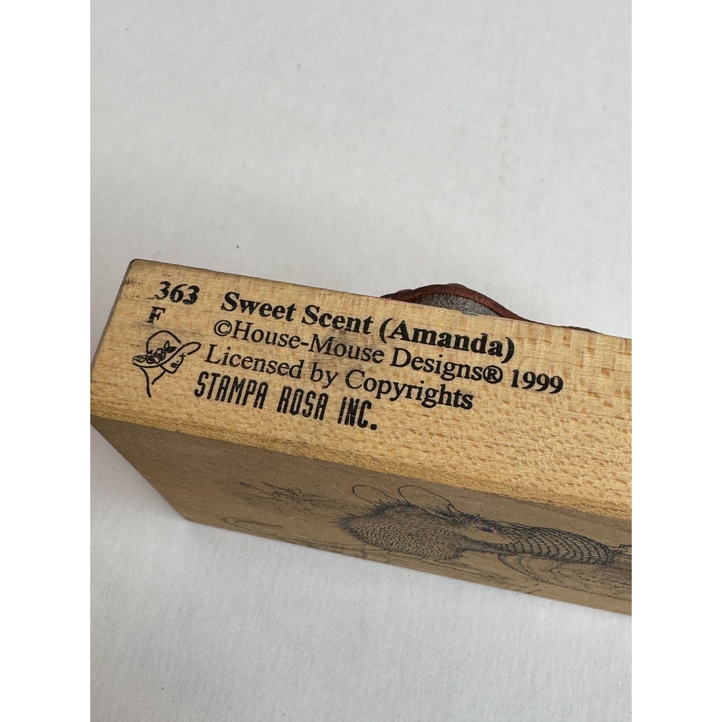 Stampa Rosa Wood Rubber Stamp House Mouse Sweet Scent Amanda Cologne Bottle