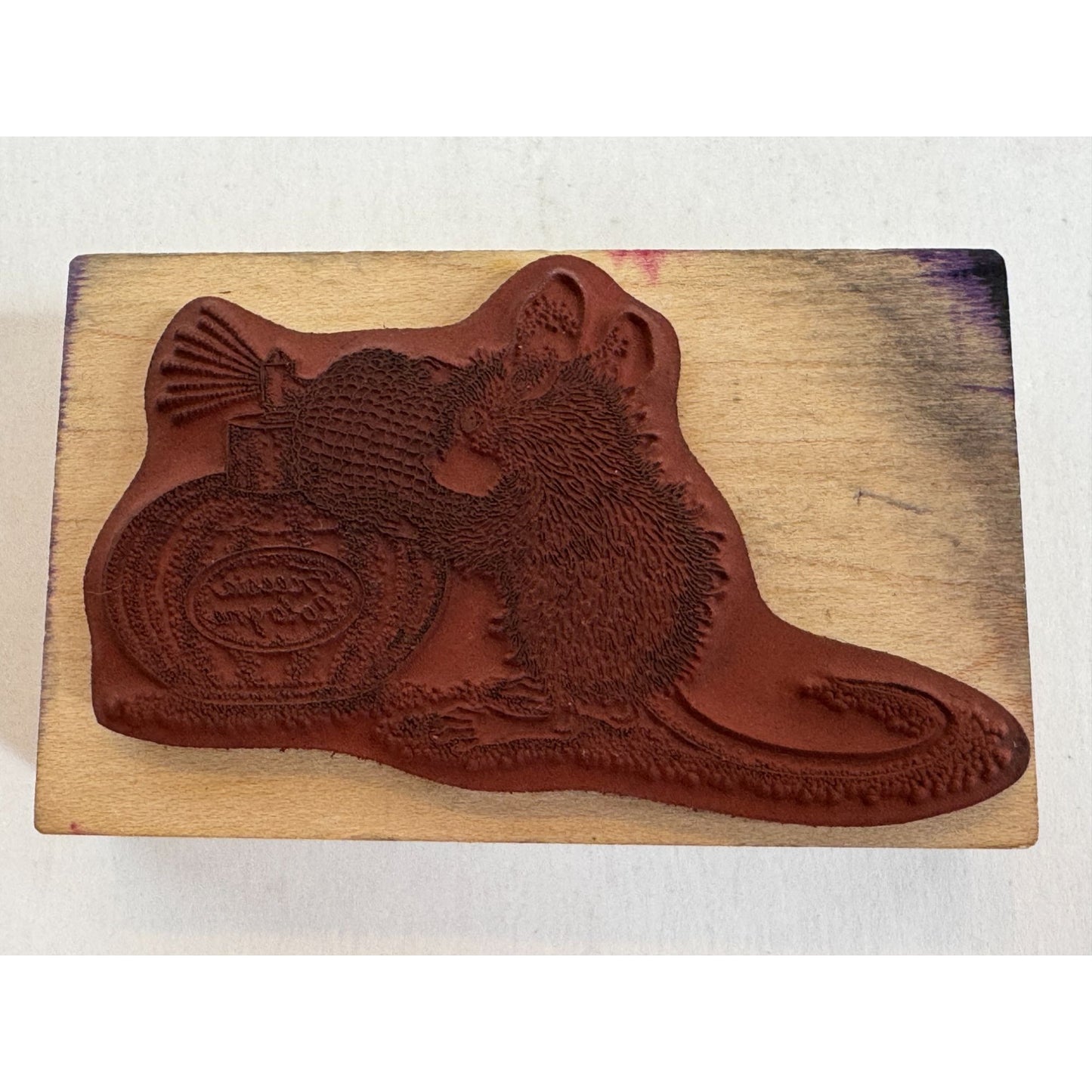 Stampa Rosa Wood Rubber Stamp House Mouse Sweet Scent Amanda Cologne Bottle