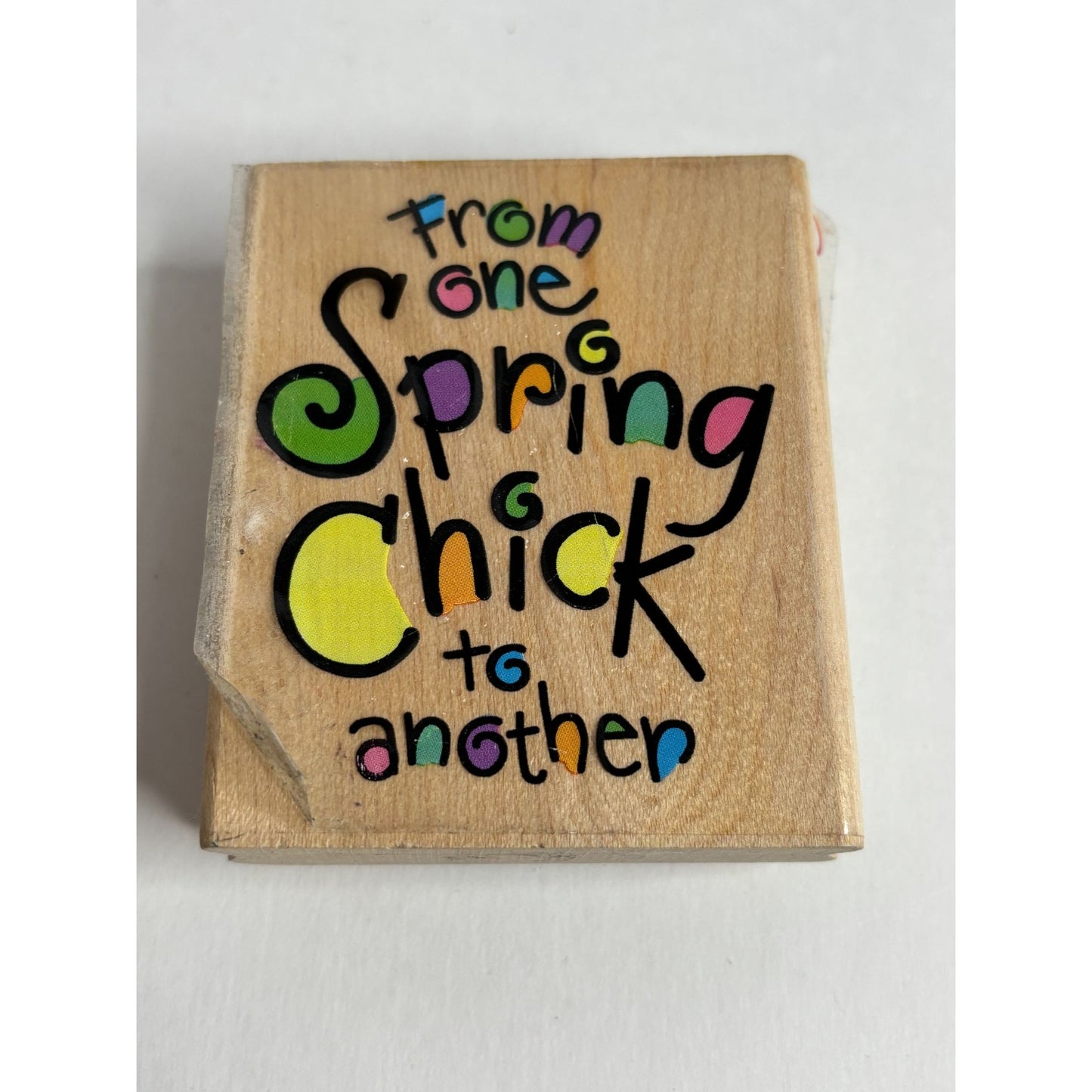 Easter Rubber Stamp From One Spring Chick To Another Words Funny Couleur De Vie