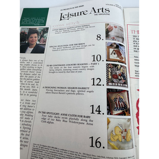 Leisure Arts Magazine June 1994 Cross Stitch Crochet Ring Bearer Pillow Wedding