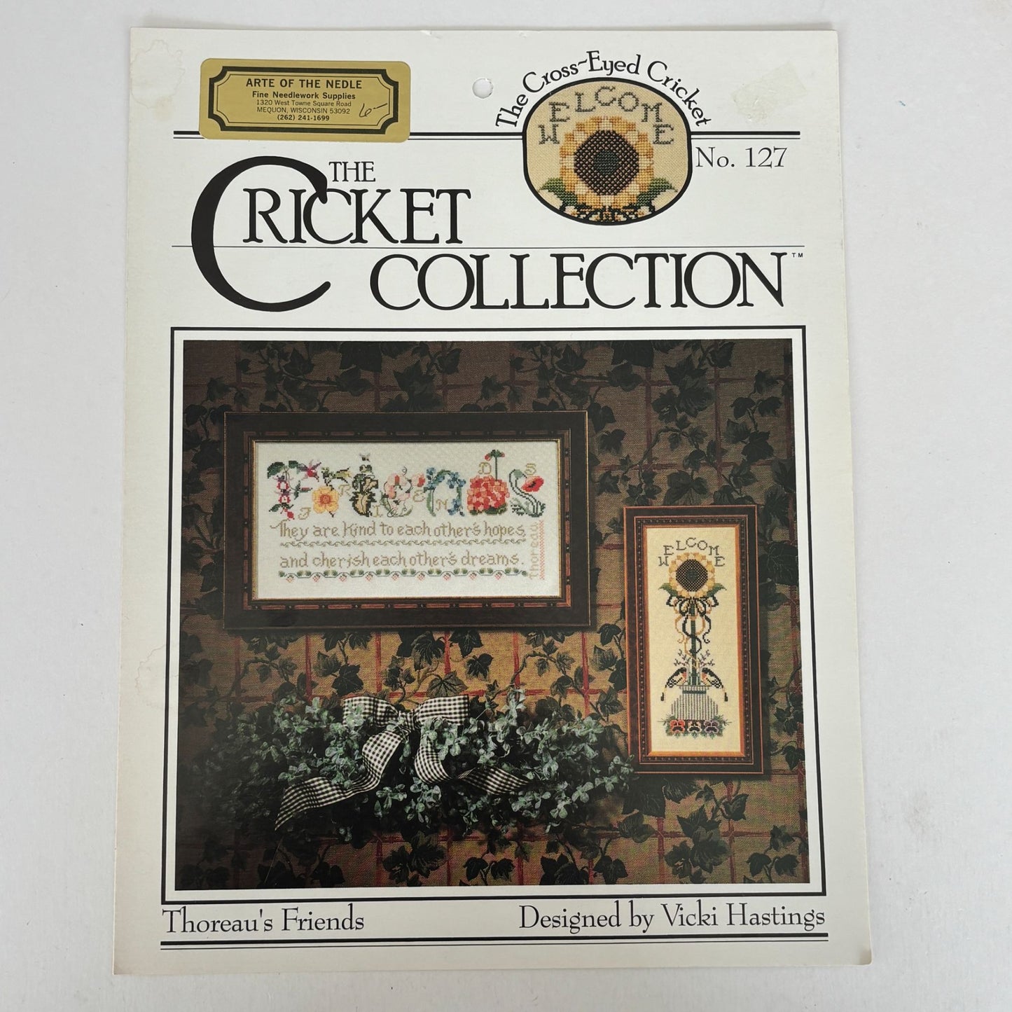 Cross Eyed Cricket Collection Cross Stitch Pattern Thoreaus Friends Sunflower Welcome Bird Leaflet 127