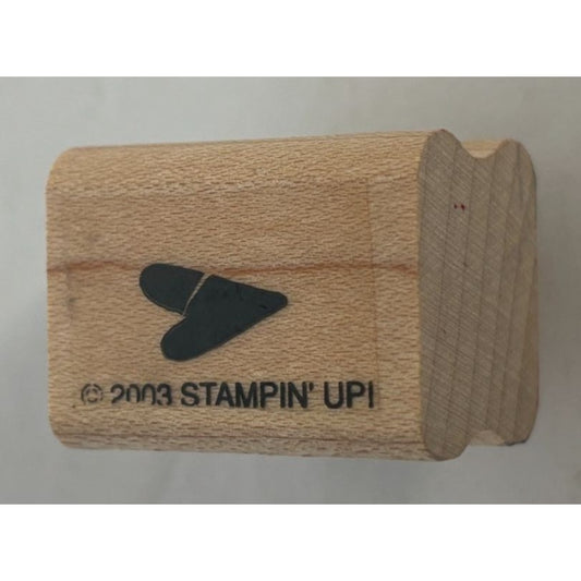 Stampin Up Wood Mounted Rubber Stamp Heart Flat Thin Card Making Love Small