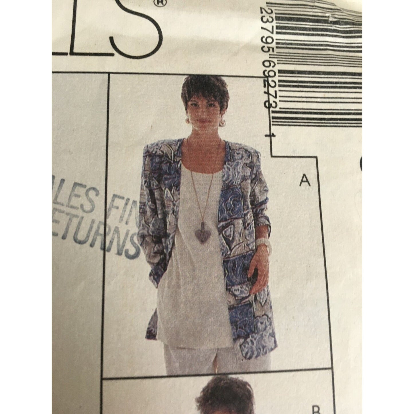 McCalls Sewing Pattern 6927 Unlined Jackets Scarf Career Work Style 10-14 Uncut