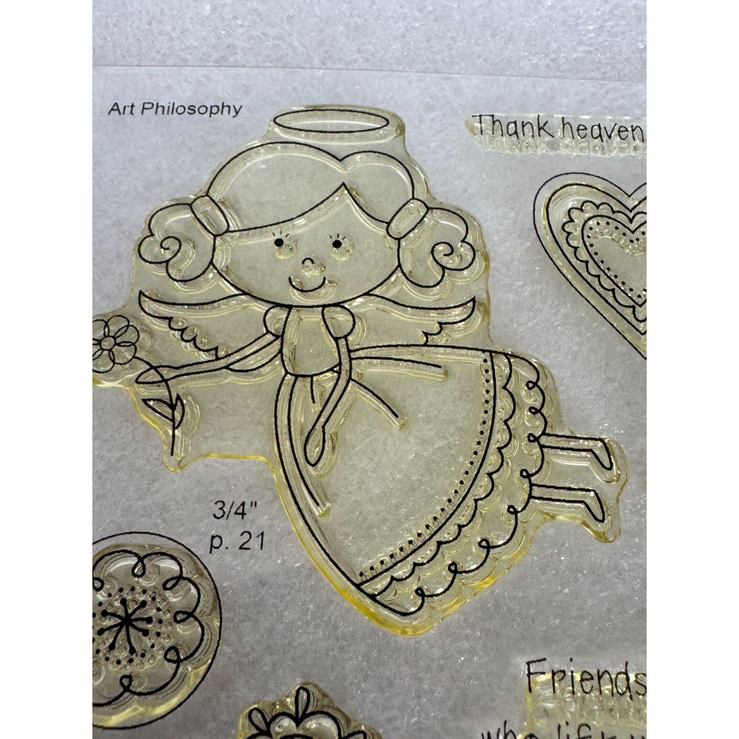 CTMH My Acrylix Acrylic Stamp Set Angel Friends Friendship Thank Heaven B1435