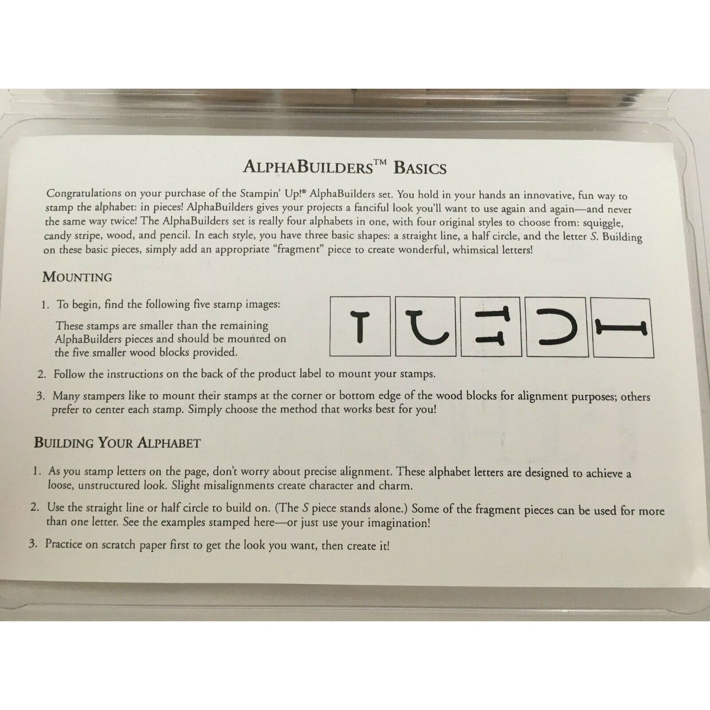 Stampin Up Alphabuilders & Accessories Stamp Sets Letters Creates 8 Alphabets