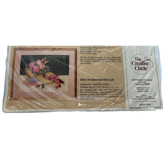 The Creative Circle Cross Stitch Kit Sentimental Still Life 0341 Hat Books 1986