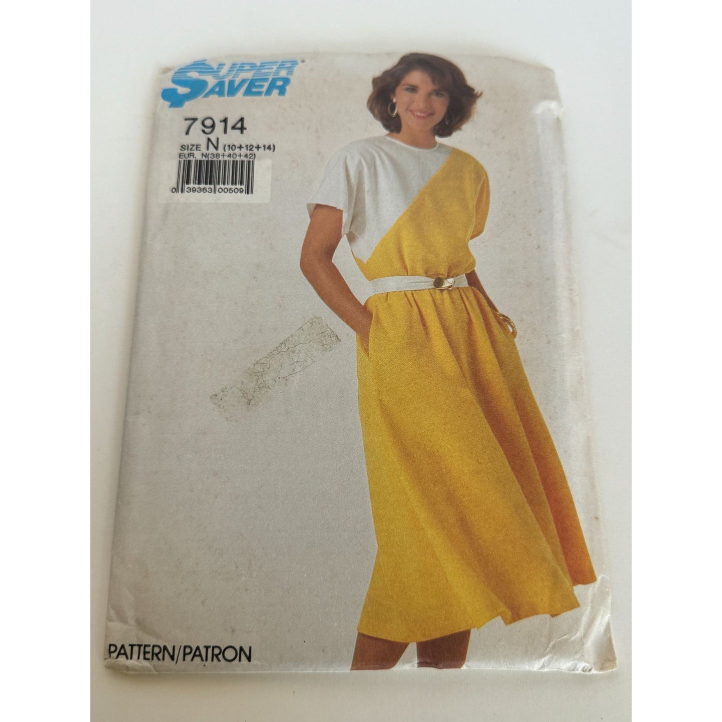 Simplicity 7914 Sewing Pattern Dress Kimono Sleeves Side Seam Pockets UC 12 14