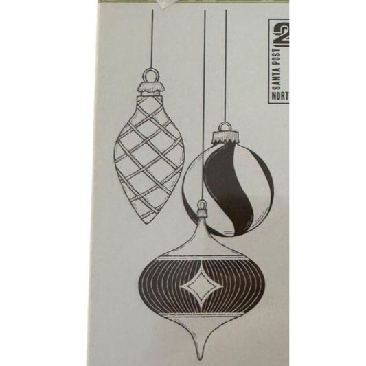 Stampin Up Clear Mount Rubber Stamp Set Christmas Merry and Type Ornaments Peace