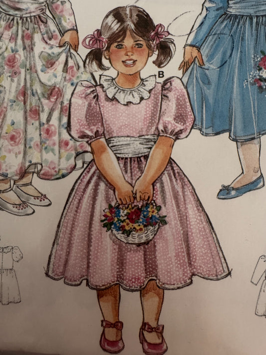 Burda Sewing Pattern 4345 Toddler Flower Girl Dress Sizes 18M-4T Church Party UC