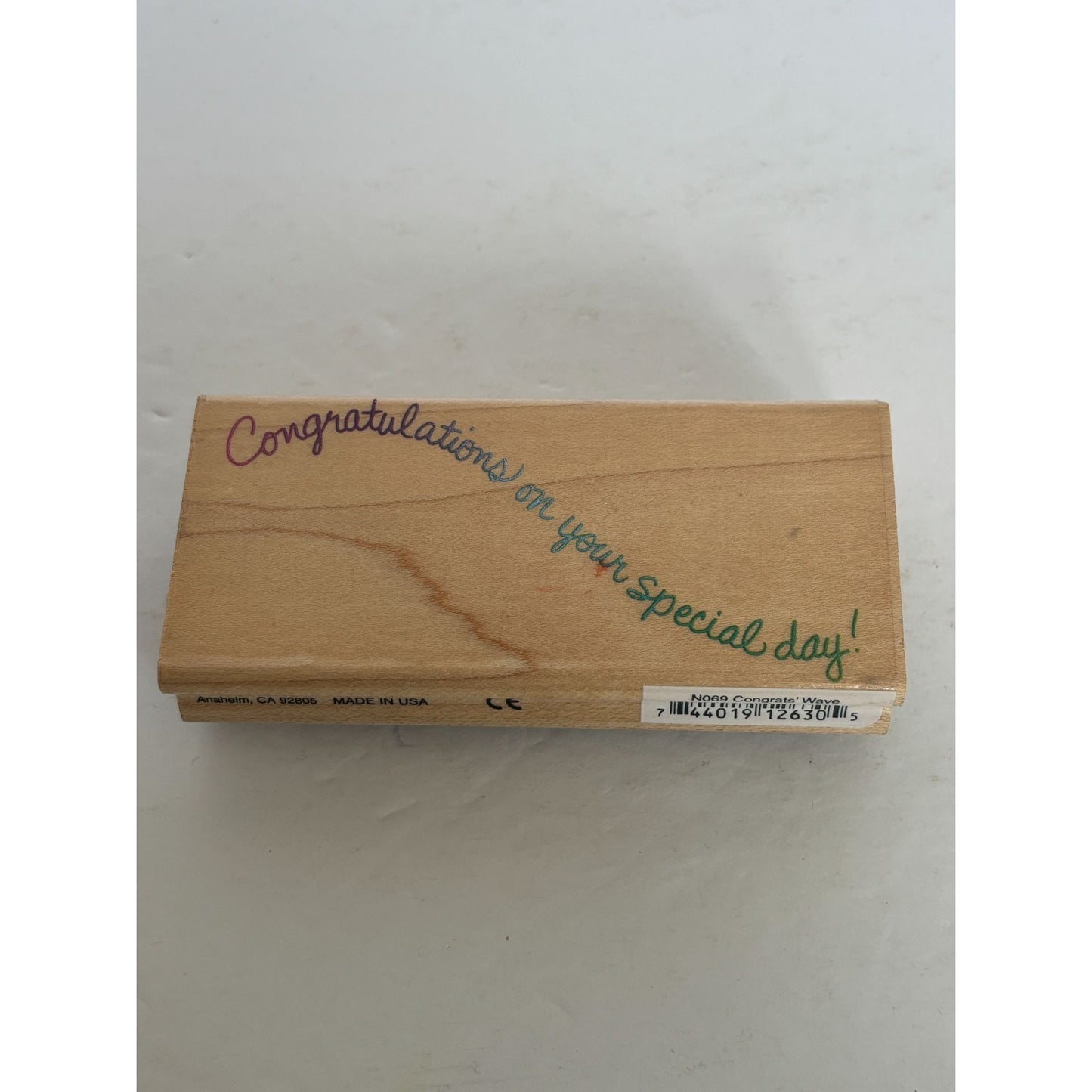 Stampendous Rubber Stamp Congratulations On Your Special Day Congrats Wave Words