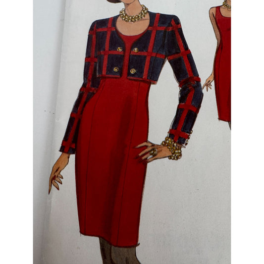 Vogue Sewing Pattern 8353 Misses Career Jacket and Dress Sizes 6 8 10 Easy Uncut