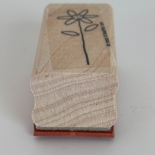 Stampin Up Wood Mounted Rubber Stamp Daisy Flower Long Stem Garden Card Making