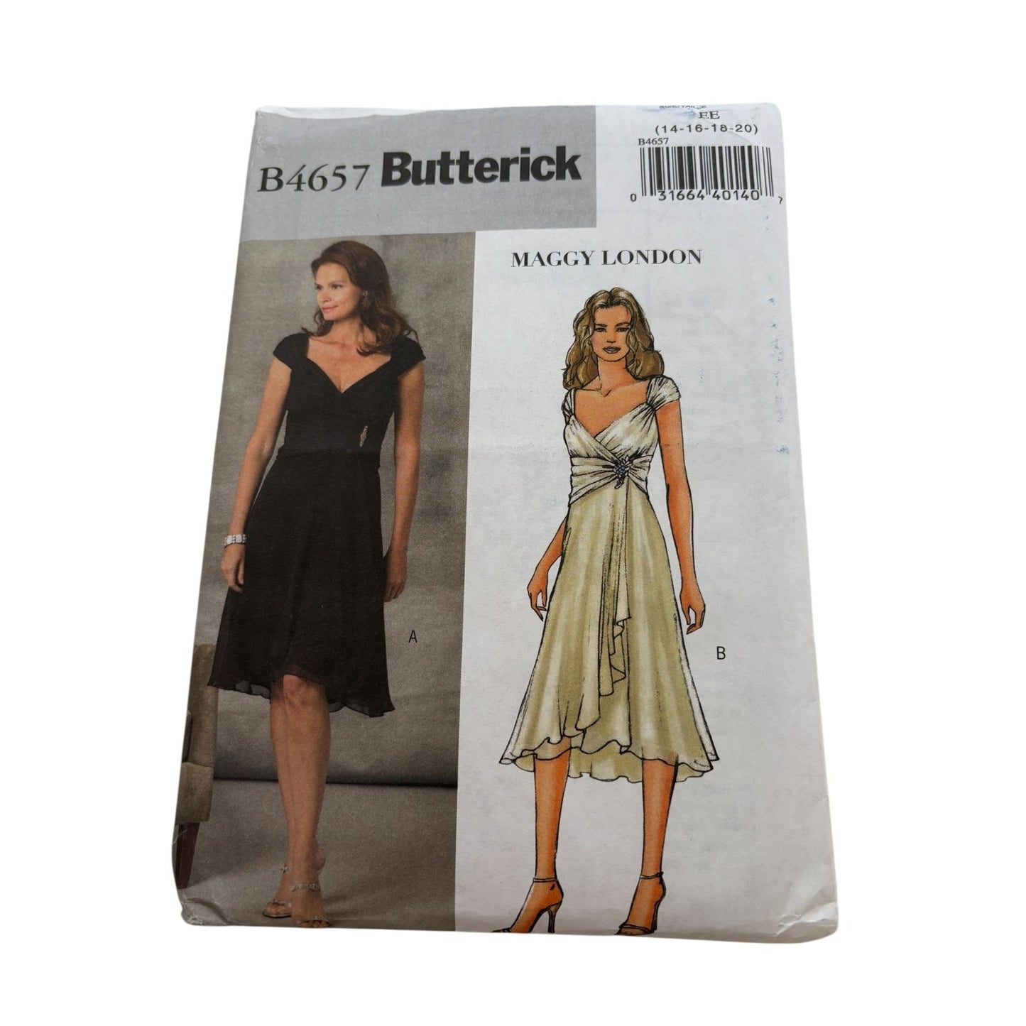 Butterick Sewing Pattern B4657 Maggy London Cocktail Dress Wedding 14 16 18 20