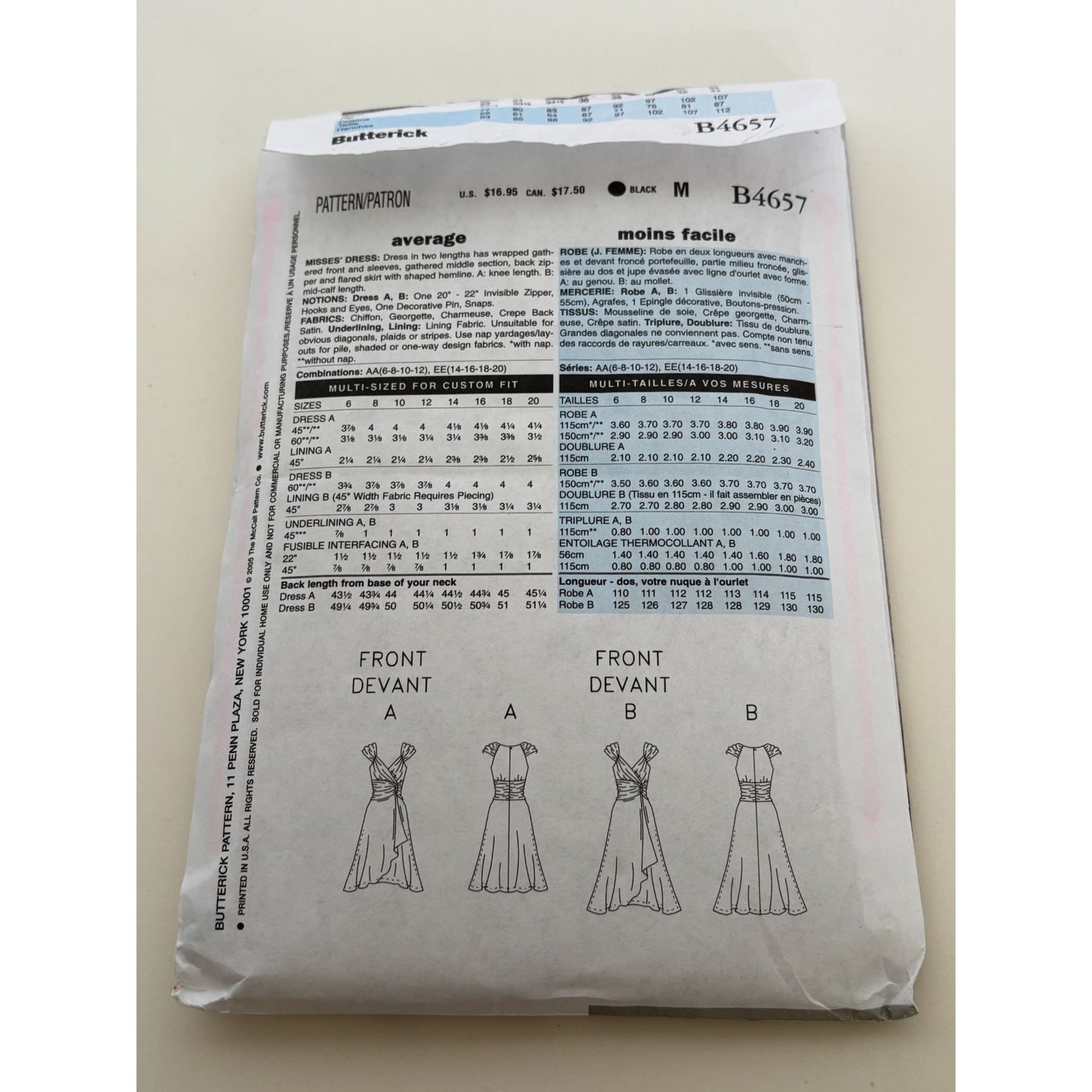 Butterick Sewing Pattern B4657 Maggy London Cocktail Dress Wedding 14 16 18 20